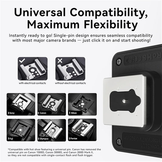 ULANZI Mini Camera Flash SL01 Speedlite Digital Camera Speedlight with Hot Shoe, Compatible with Sony/Canon/Fuji/Nikon/Panasonic/Olympus/Pentax - PuriLite