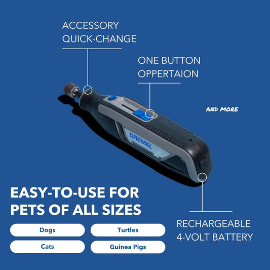 Dremel PawControl Dog Nail Grinder and Trimmer- Safe & Humane Pet Grooming Tool Kit- Cordless & Rechargeable Claw Grooming Kit for Dogs, Cats, and Small Animals 7760-PGK - PuriLite