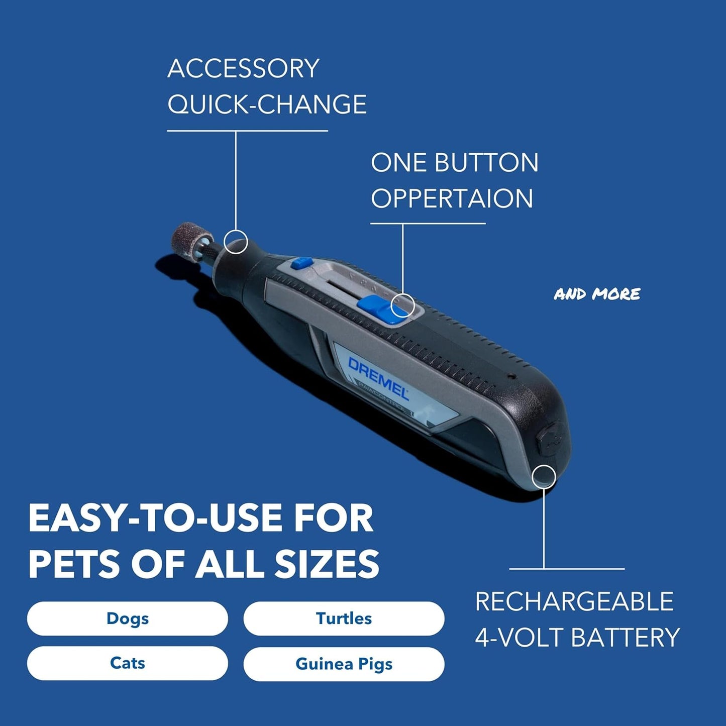 Dremel PawControl 7760-PET Dog Nail Grinder and Trimmer - Cordless & Rechargeable Pet Grooming Tool Kit - Safe for Dogs, Cats, and Small Animals