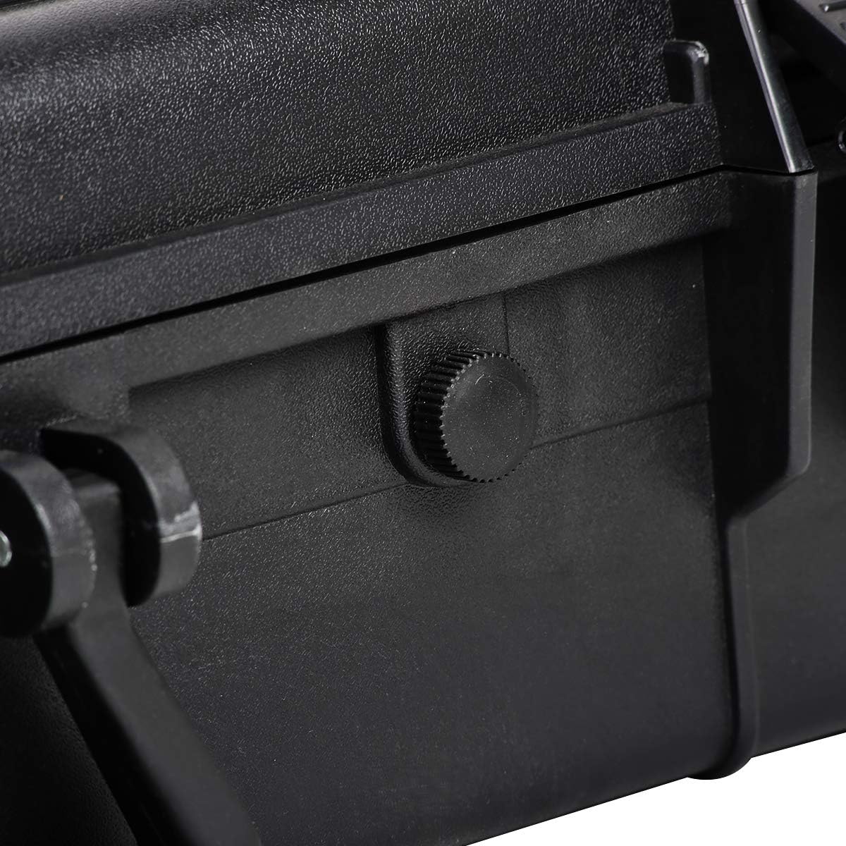 MEIJIA Portable Waterproof Protective Hard Case,Camera Case with Customizable Fit Foam Inserted, Elegant Black (9.17"x 7.56"x4.33")