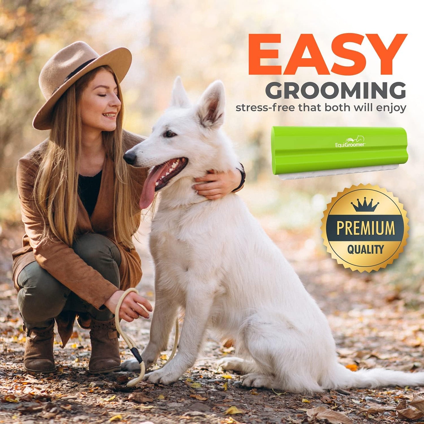 EquiGroomer Deshedding Brush for Dogs and Cats | Undercoat Deshedding Tool for Large and Small Pets | Comb Removes Loose Dirt, Hair and Fur While | Perfect for Short and Long Hair Grooming Shedding