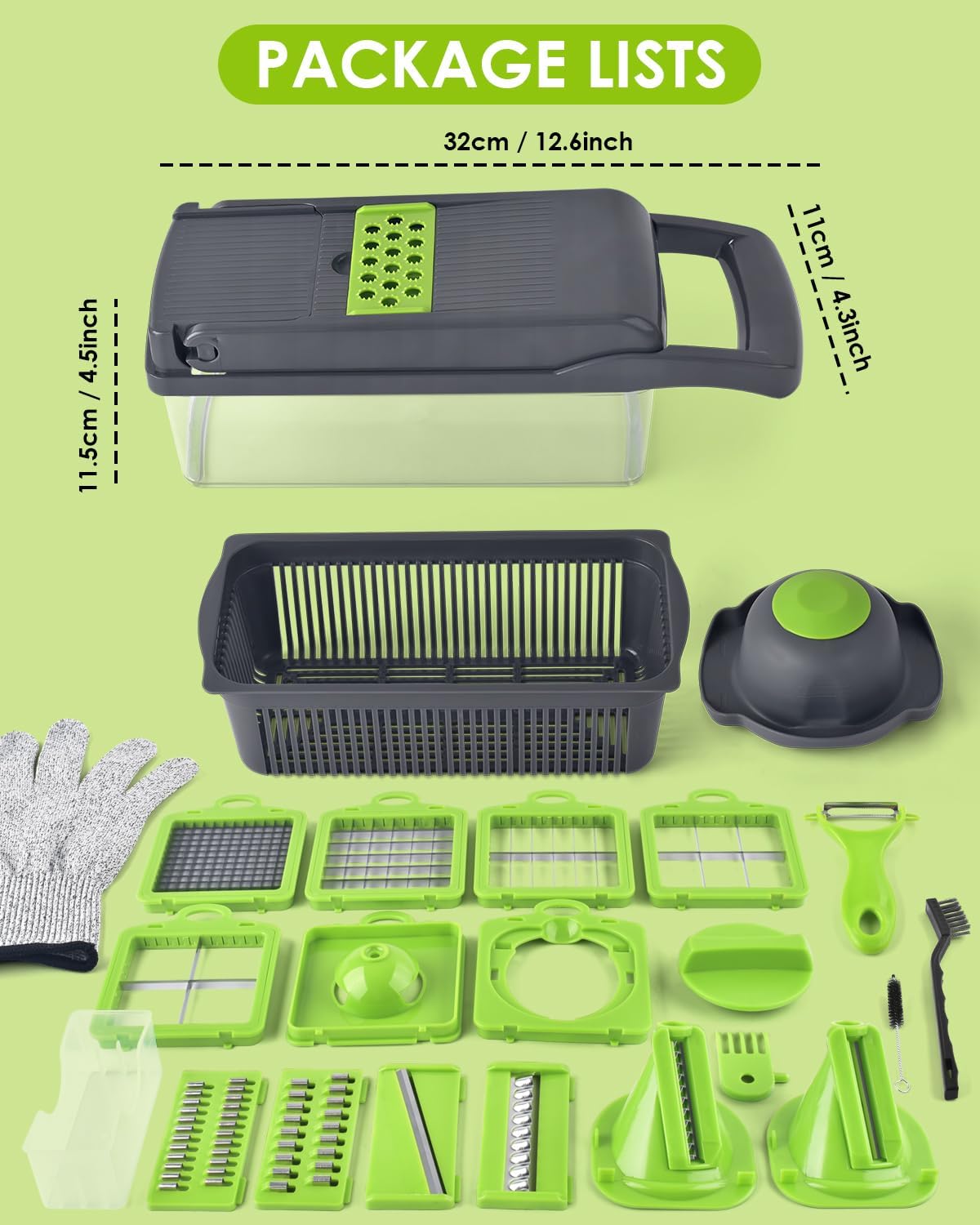 Vegetable Chopper for Kitchen, 26 in 1 Onion Chopper Slicer Dicer Potato Cutter Food Chopper Veggie Salad Maker Dicing Machine Potato Fruit Dicer with Container
