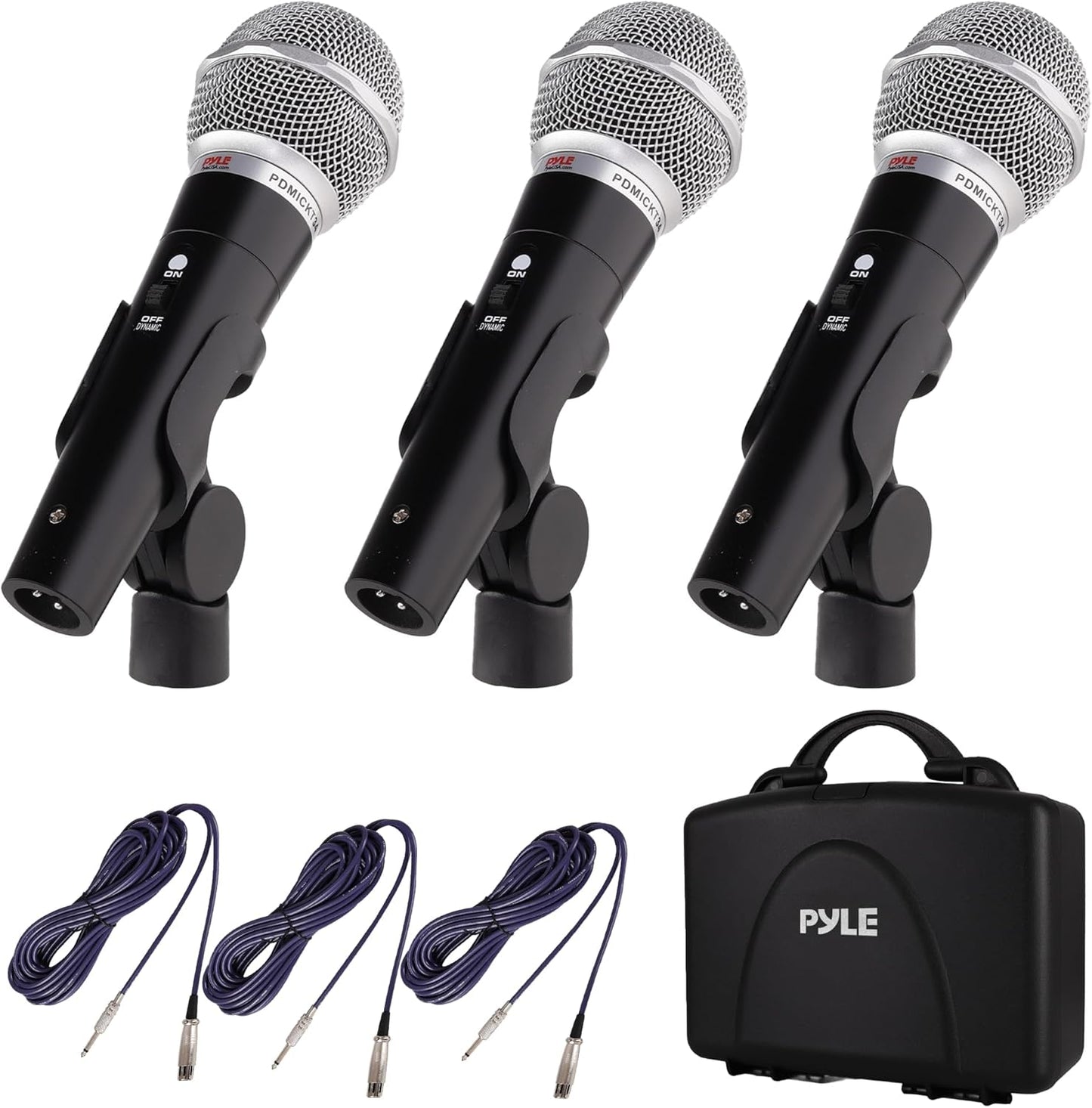 Pyle Professional Dynamic Vocal Microphone - Moving Coil Dynamic Cardioid Unidirectional Handheld Microphone with ON/OFF Switch Includes 15ft XLR Audio Cable to 1/4'' Audio Connection - PDMIC59