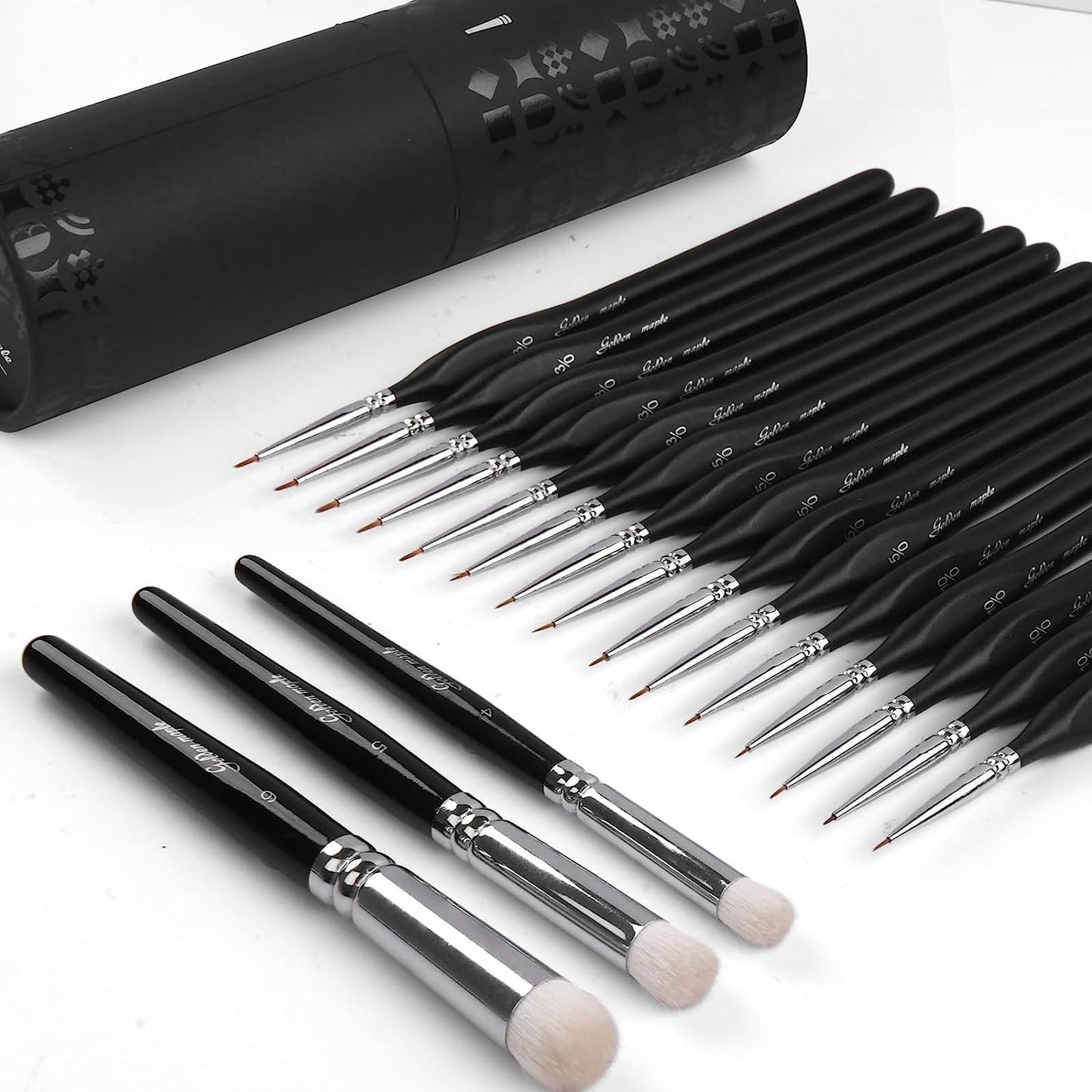 Detail Paint Brushes Set 10pcs Miniature Brushes for Fine Detailing & Art Painting - Acrylic, Watercolor,Oil,Models