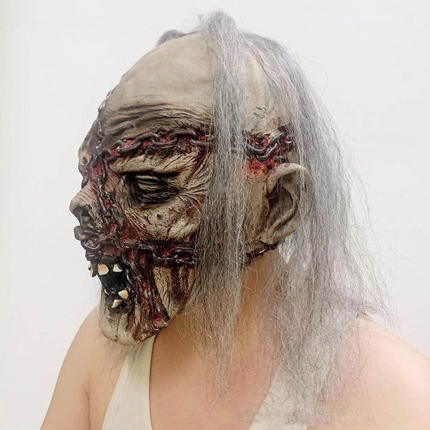 Halloween Scary Mask Creepy Clown Head Mask Horror Zombie Face Mask Gory Devil Death Ghost Latex Mask Party Costume Headwear