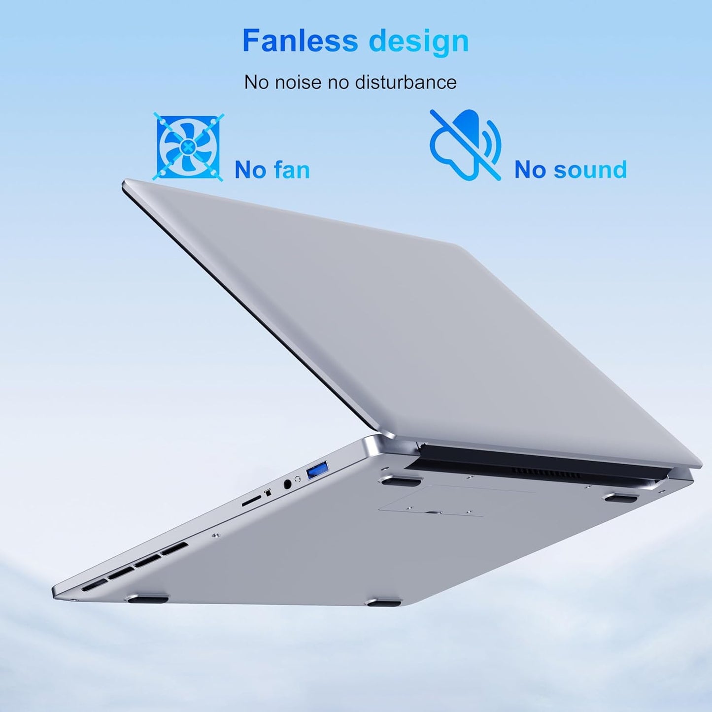 Laptop Computer 14.1 inch Laptop 6GB RAM 128GB SSD, Dual-Core Cerelon N4000 (up to 2.6GHz) Ordinateur-Portable Laptop PC, 2.4G/5G WiFi, BT 5.0, USB3.0, Mini HDMI, 3 Ports USB-C Hub