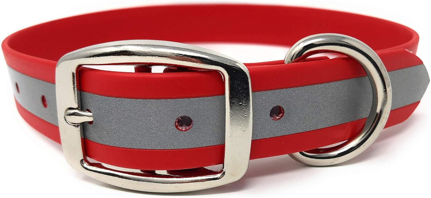 Regal Dog Products Heavy Duty Reflective Dog Collar – Adjustable and with Durable Metal Buckle and Rings Anti-Odor, chew Resistant, Waterproof Dog Collar for Small Medium and Large Dogs (Large, Pink)