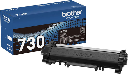 Brother original TN730 High-Yield Black Toner Cartridge, higher yield for value, original toner replacement cartridges, for Brother laser printers HL-L2395DW, DCP-L2550DW, MFC-L2750DW, and more