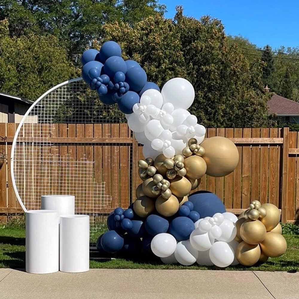 Gold Metallic Chrome Latex Balloon Arch Kit, 102PCS 18In 12In 10In 5In Arch Garland For Festival Picnic, Engagement, Wedding, Birthday Party, Gold Theme Anniversary Decoration With 33FT Ribbon