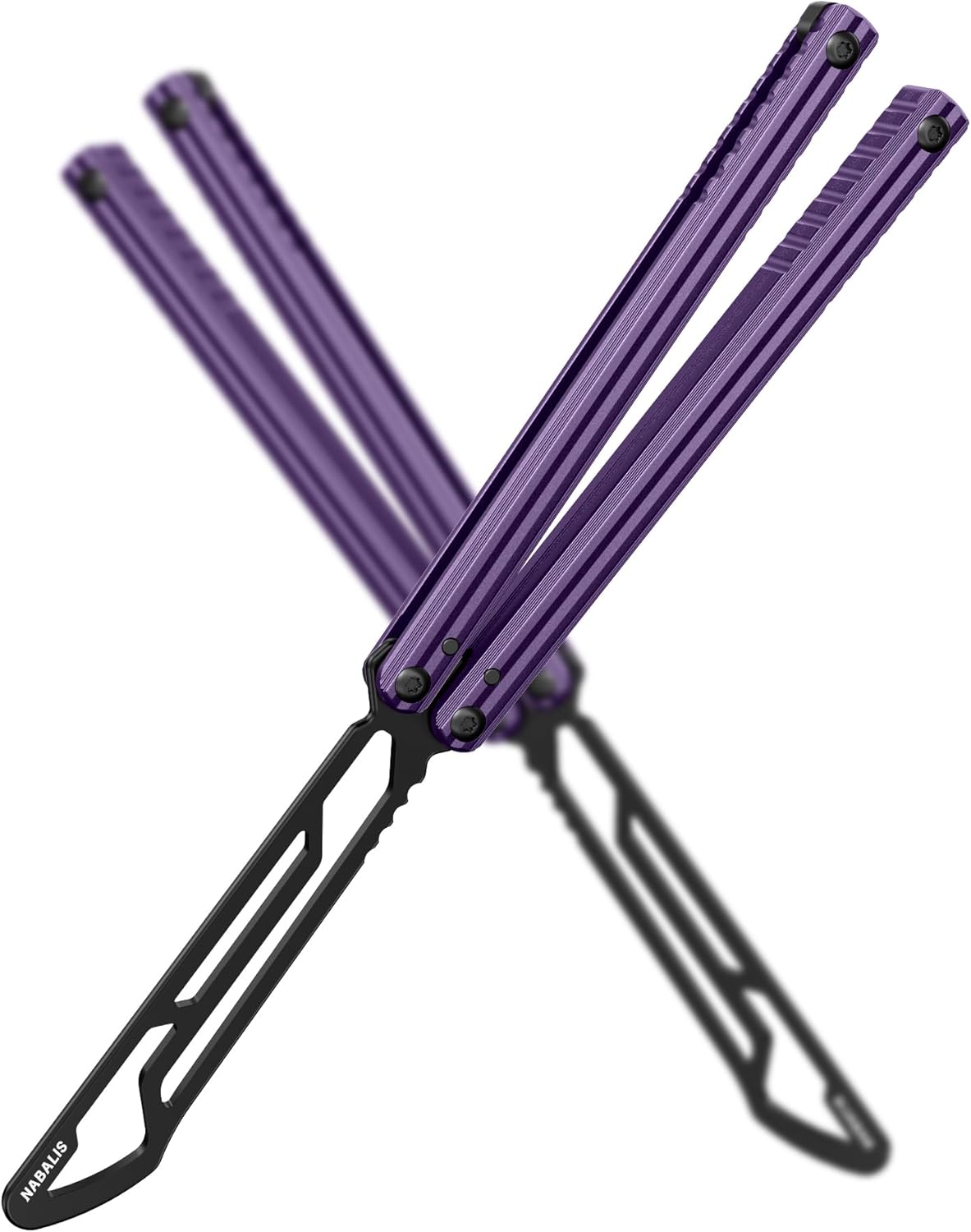 Nabalis Impulse Butterfly Knife Balisong Trainer for Practicing Flipping, Blunt Practice, No Edge Tool,Lightweight,Blue