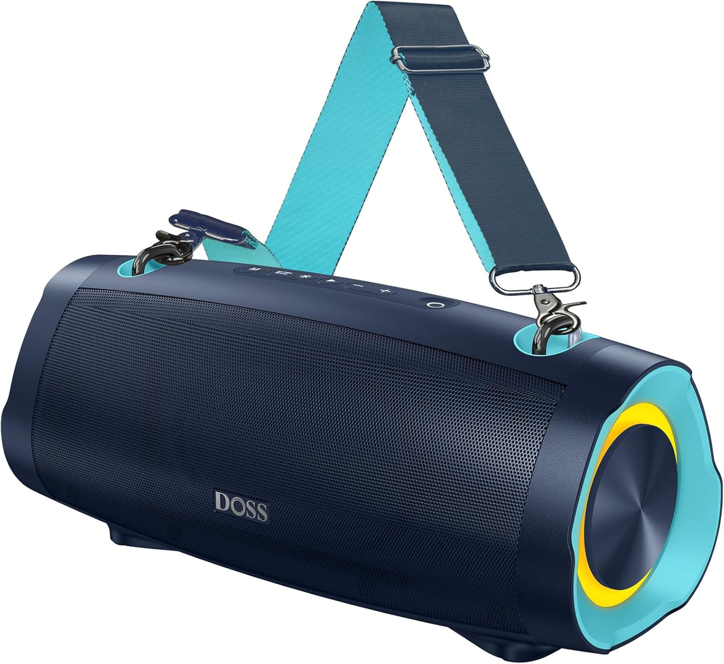 DOSS Extreme Boom Pro D100 Bluetooth Speaker with 140W Peak, 70W Bold Sound, Extra Bass, 24H Playtime, Beat-Sync Lights, IPX6 Waterproof, Portable Strap for Hiking, Camping-Orange