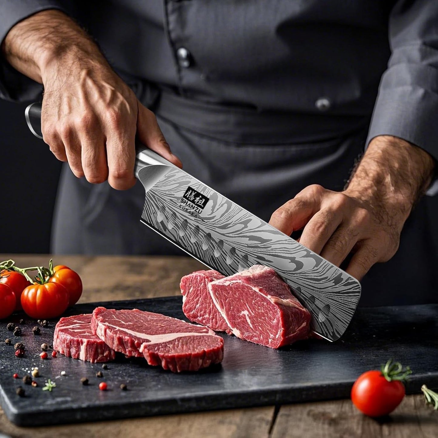 SHAN ZU Fillet Knife 7 Inch, Powder Steel Boning Knife High Carbon Japanese Filleting Knife, Ultra Sharp Deboning Knife for Meat Cutting, Fish Knife with Ergonomic Pakkawood Handle