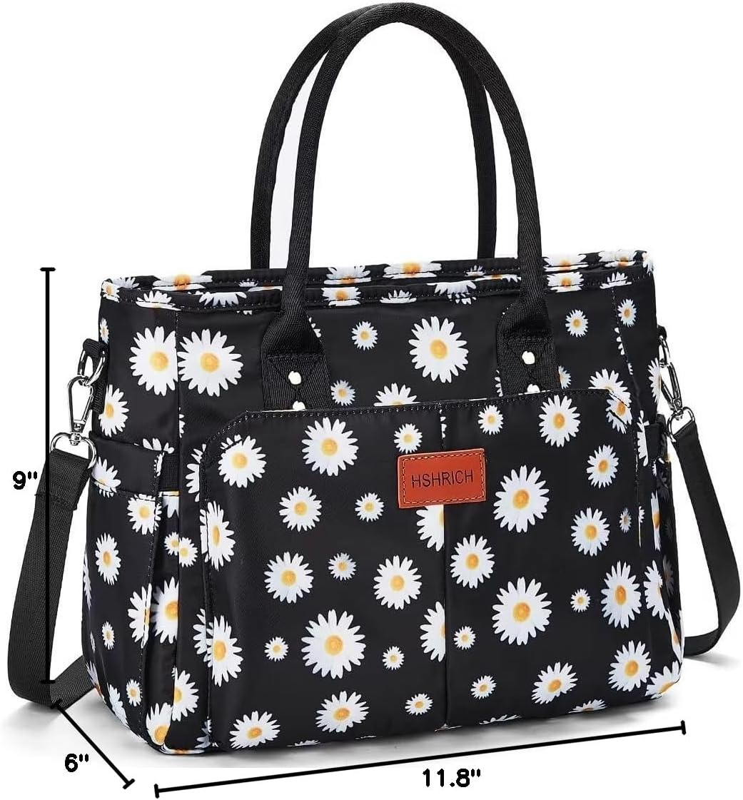 Lunch Bag for Women, Insulated Lunch Box for Work, Large Leakproof Cooler Purse with Side Pockets & Removable Shoulder Strap Women's Lunch Tote Bag for Picnic Work Beach Cute Lunch Bags (Heart)