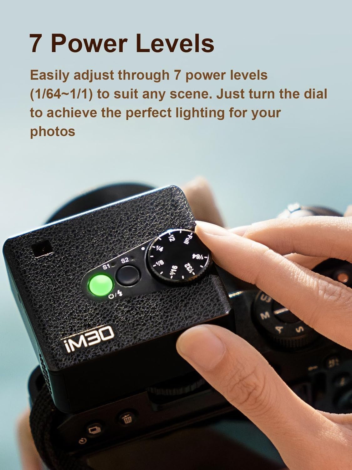 Godox IM30 Pocket Camera Flash, Godox Fully-Manual Flash, S1/S2 Optical Control with 6500K±200K Color Temperature, 7 Power Levels (1/64~1/1), Compatible with Canon,Sony,Nikon,Pentax,Panasonic,Olympus