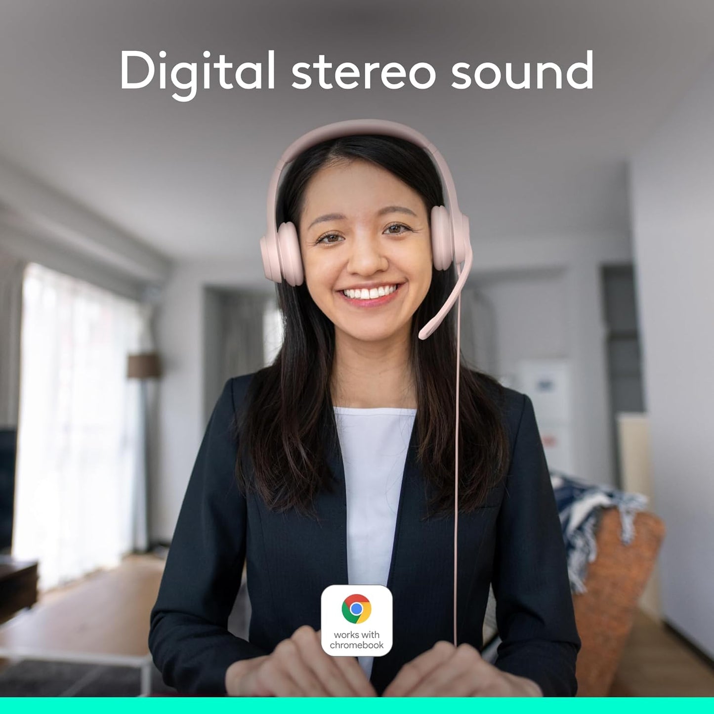 Logitech Zone 301 Wireless Bluetooth Headset with Noise-Canceling Microphone, Compatible with Windows, Mac, Chrome, Linux, iOS, iPadOS, Android – Graphite