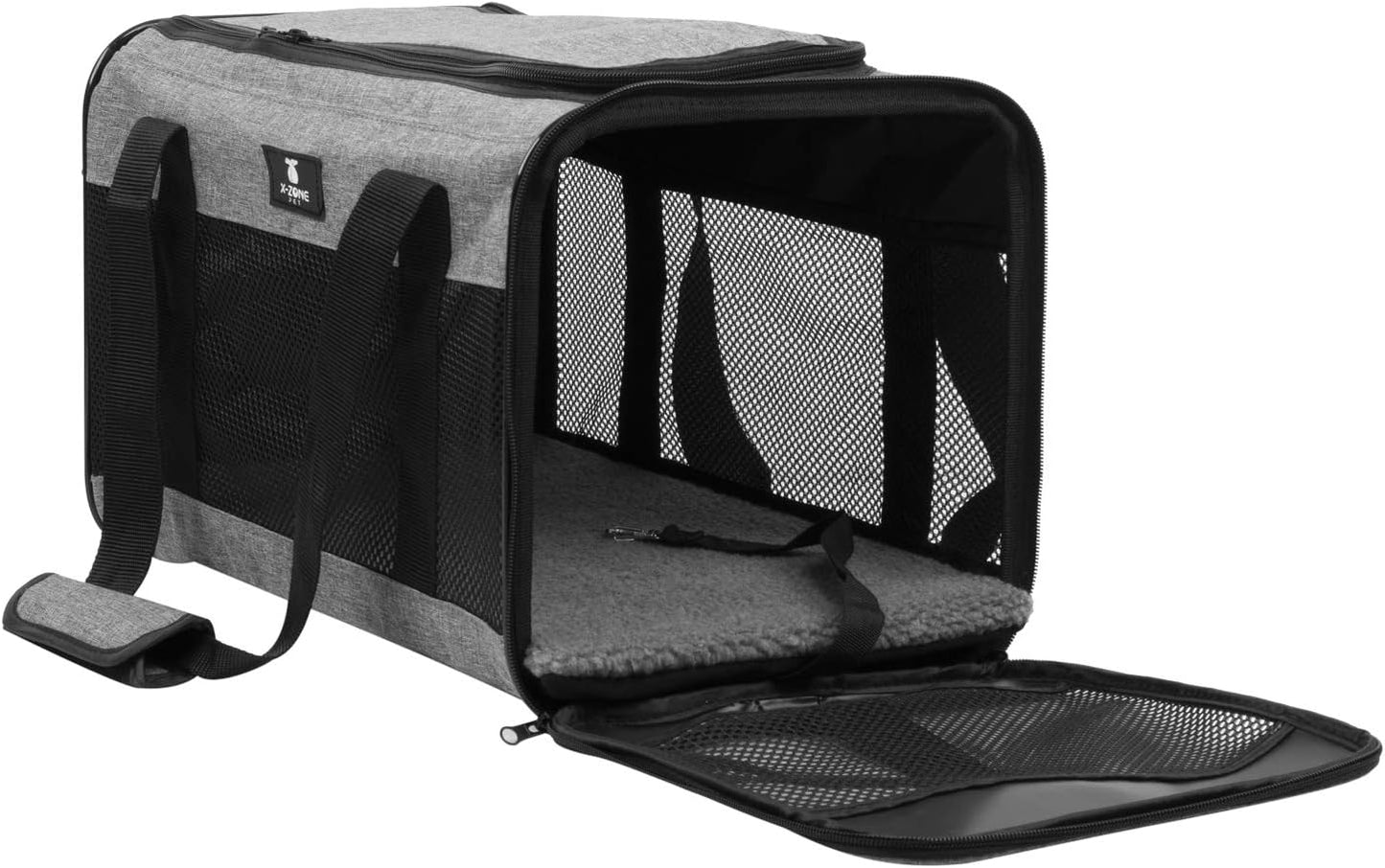 X-ZONE PET Cat Carrier Dog Carrier Pet Carrier for Small Medium Cats Dogs Puppies of 15 Lbs,Airline Approved Soft Sided Pet Travel Carrier,Dog Carriers for Small Dogs - Black Grey Purple Blue Brown