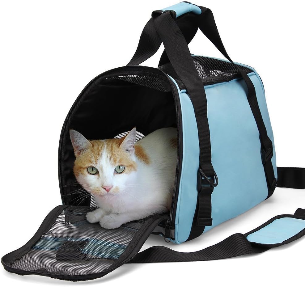 ZaneSun Cat Carrier,Soft-Sided Pet Travel Carrier for Cats,Dogs Puppy Comfort Portable Foldable Pet Bag Airline Approved (Small Rosered)
