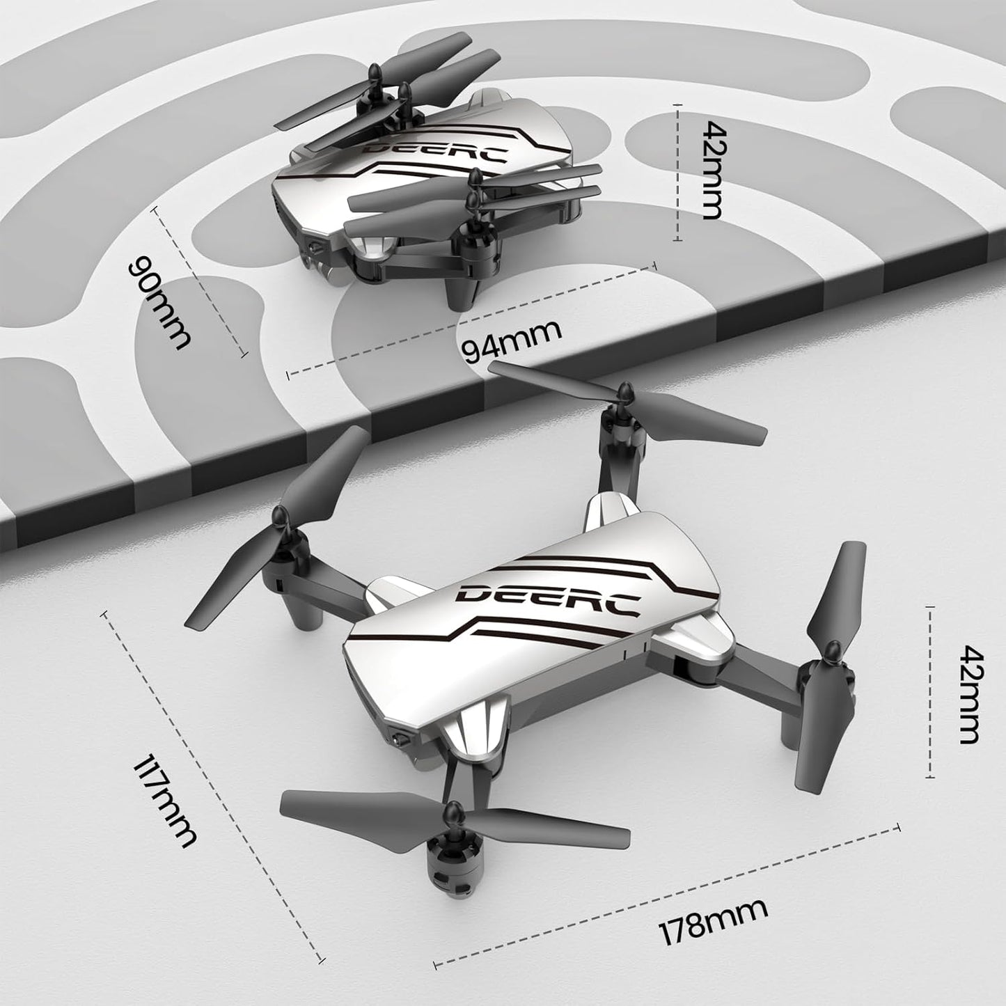DEERC D20 Mini Drone Foldable for Kids with 720P HD FPV Camera Remote Control Toys Gifts for Boys Girls with Tap Fly,Auto Hover,Voice/Gesture Control,Speed Adjustment,2 Batteries,3D Flip