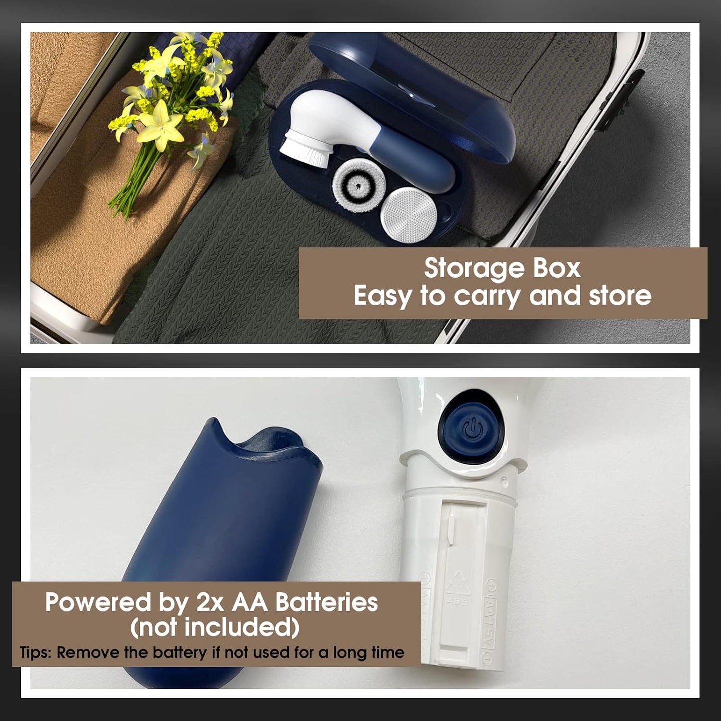 Facial Cleansing Brush Electric Facial Exfoliating Massage Brush with 3 Cleanser Heads and 2 Speeds Adjustable for Deep Cleaning, Removing Blackhead, Face Massaging