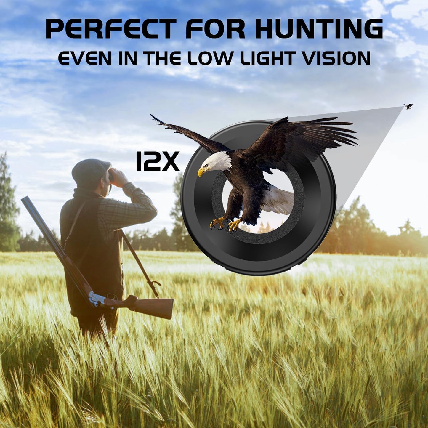 12x25 High Powered Binoculars for Adults, Waterproof Compact Binoculars with Low Light Vision, Premium Long Range Binoculars for Bird Watching, Outdoor Hunting, Travel, Sightseeing, Concert, Cruise