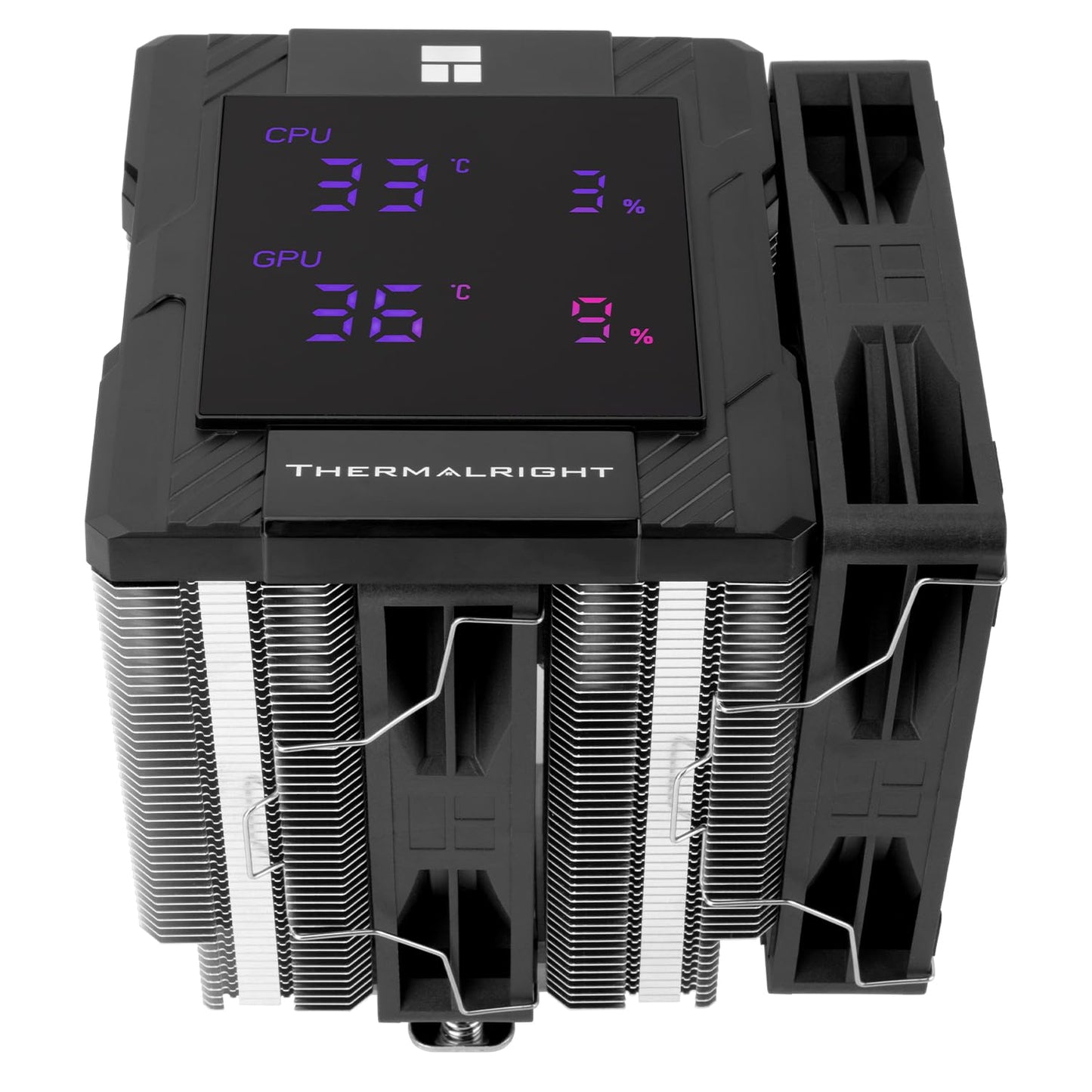 Thermalright Peerless Assassin 120 Digital ARGB Black CPU Air Cooler, Digital Screen Top Cover,6 Heatpipes Computer CPU Cooler, for AM4/AM5,Intel LGA1700/1851/1150/1151/1200,PC Cooler-Black ARGB