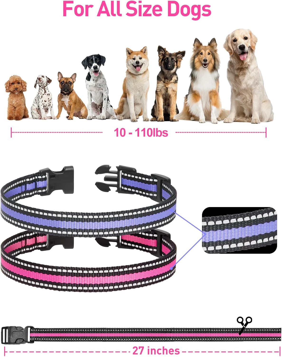 DOGLinsen 2-in-1 Bark and Shock Collar for Dogs, Smart Anti Barking Dog Training Collar with 5 Adjustable Sensitivity, Automatic Bark Collar with Remote, Vibration, Beep, Shock and Automatic