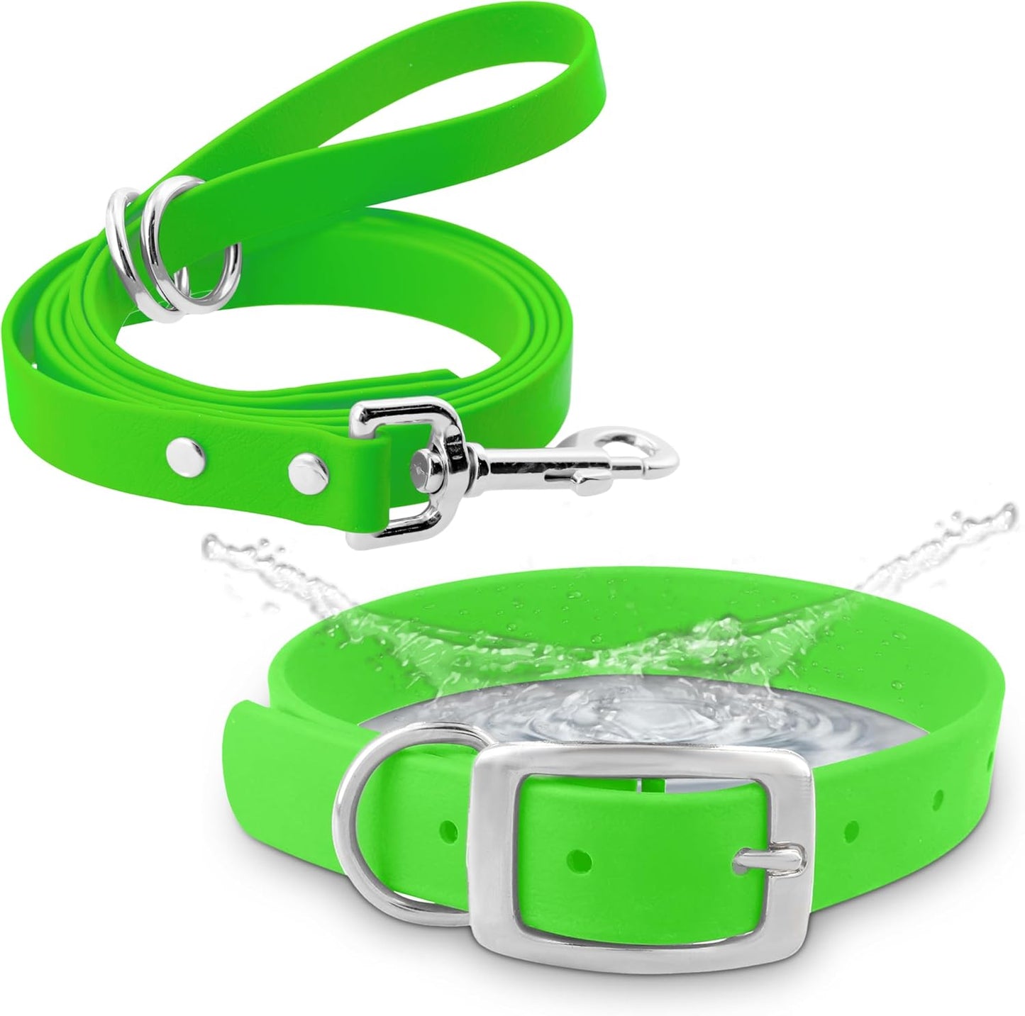 Regal Dog Products Large Pink Waterproof Dog Collar with Heavy Duty Double Buckle & D Ring | Vinyl Coated, Custom Fit, Adjustable Biothane Dog Collar | Chew Resistant Waterproof Collar for Dogs