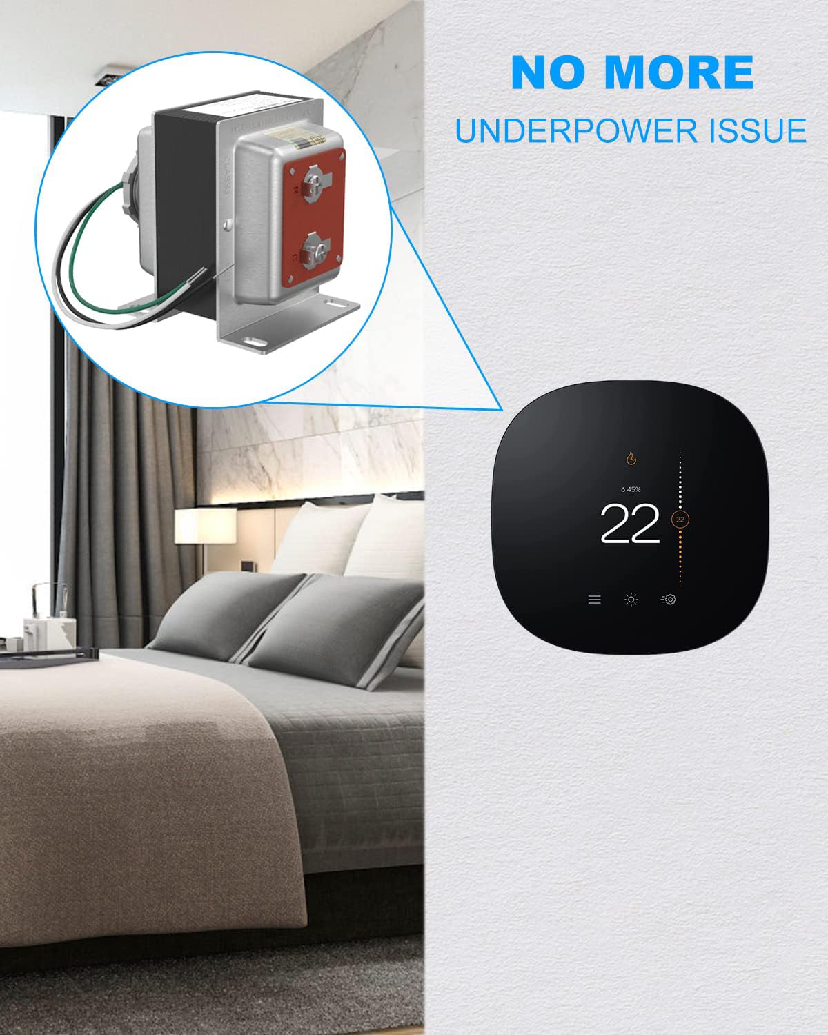 BENSN 24V 40VA Doorbell Transformer Compatible with Ring 2 3 Pro Video Nest Hello Doorbell Honeywell Ecobee Nest Sensi Thermostat Power Supply Adapter, UL Certification
