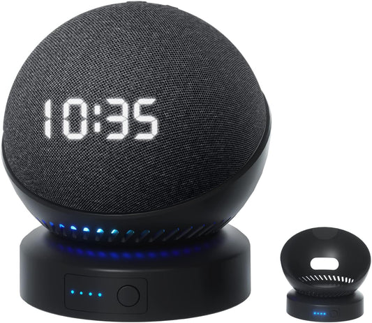 Battery Base for Dot (4th Gen) to Make Dot 4 Portable (The Speaker Not Included ) (DT04 Black)