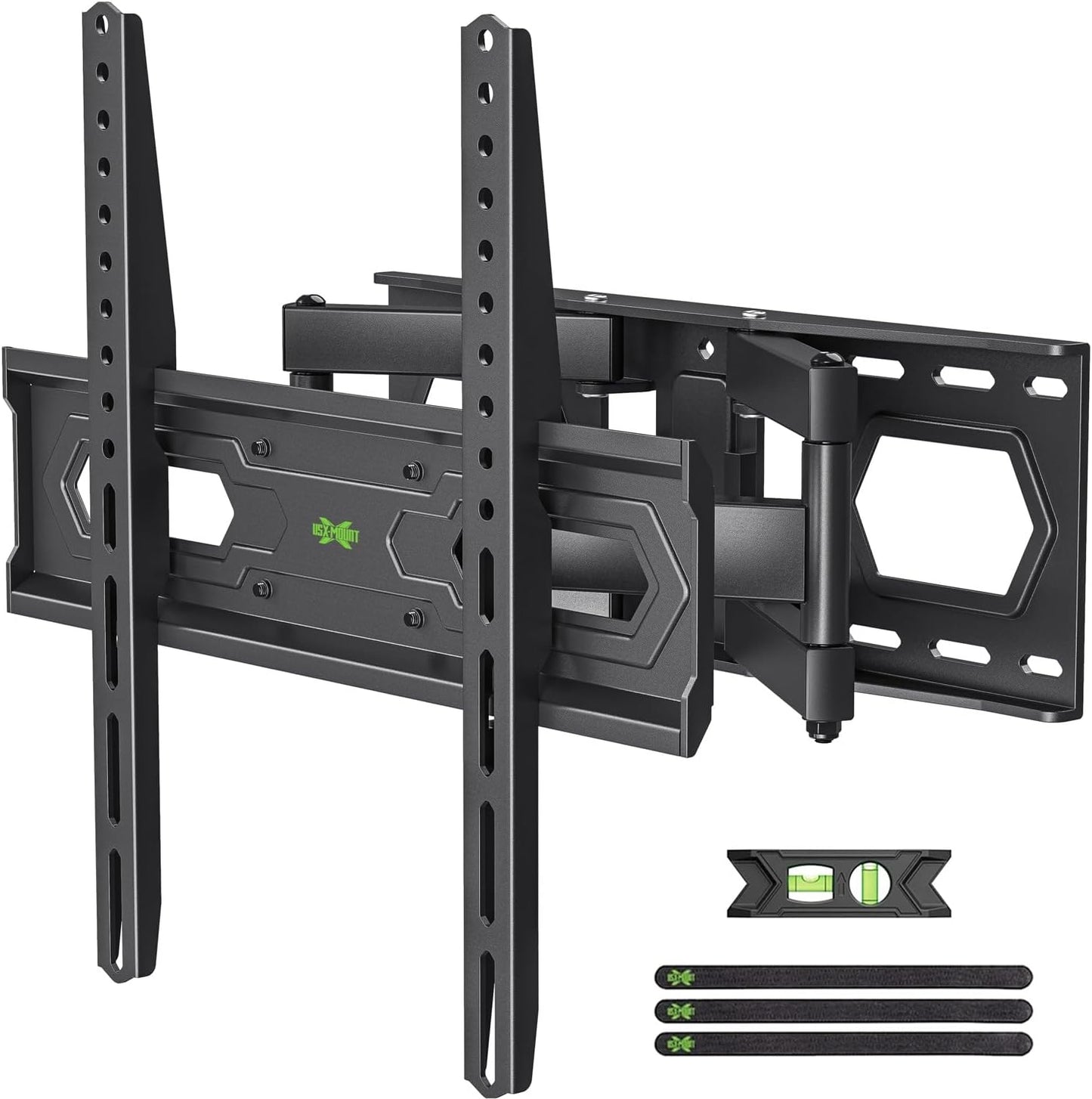 USX MOUNT UL Listed Full Motion TV Wall Mount for Most 32-70 inch TVs up to 110lbs, Wall Mount TV Bracket with Dual Swivel Articulating Arms, Max VESA 400x400mm and 16" Wood Studs, XMM021