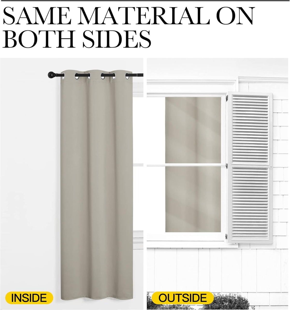 NICETOWN Blackout Curtains 2 Panels for Bedroom- Thermal Insulated Grommet Blackout Curtains 63 Inches Long for Living Room/Kitchen Rideaux occultants (2 Panels, W42 x L63 -Inch,Grey) - PuriLite