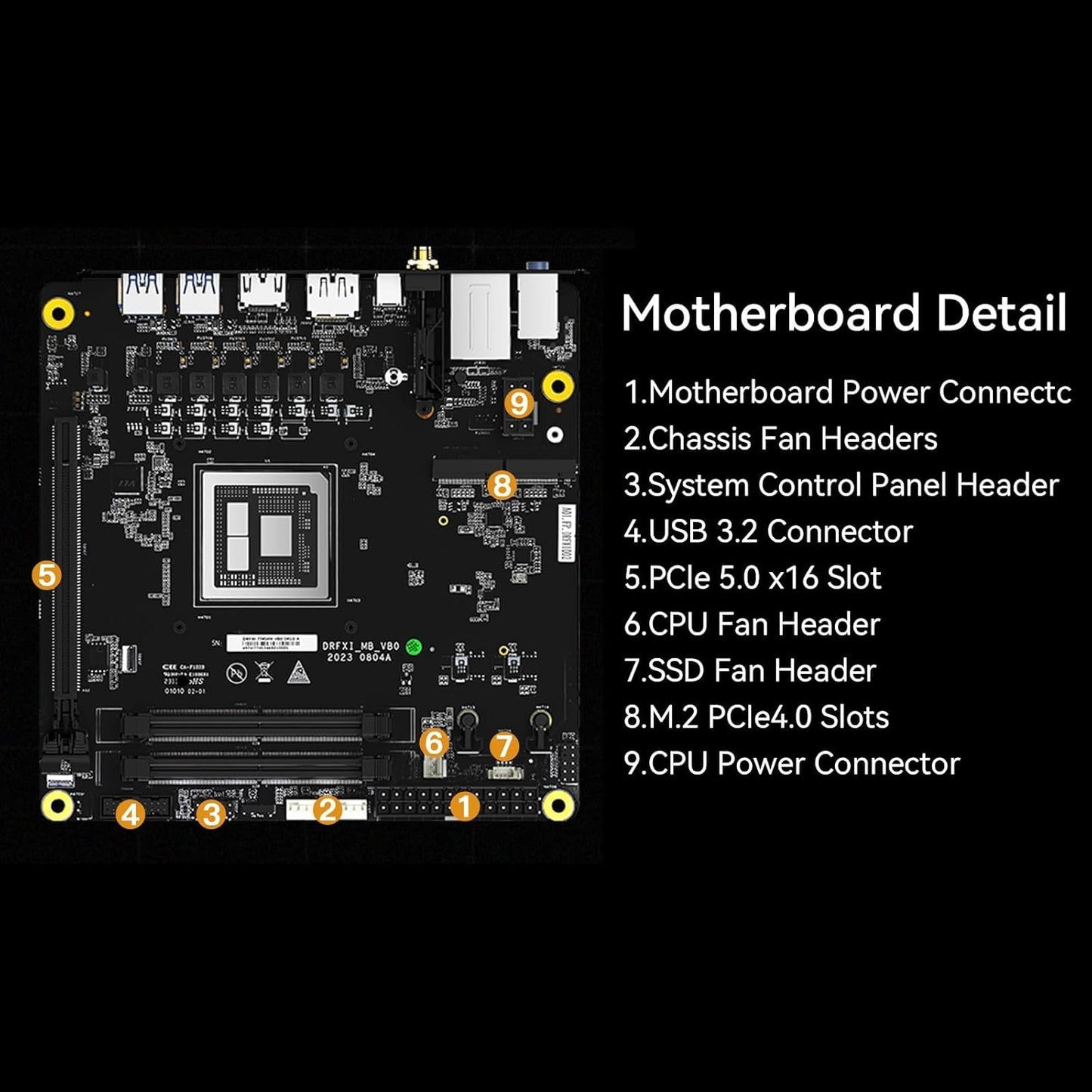 MINISFORUM BD795i SE Mini ITX Motherboard, AMD Ryzen 9 7945HX, 16 C/32 T,Up to 5.4 GHz,PCIe 5.0 x16 Slot, Dual PCIe4.0 M.2 Support, DDR5,8K Triple Output with HDMI/DP/USB-C, RJ45 2.5G, USB 3.2 Gen 2