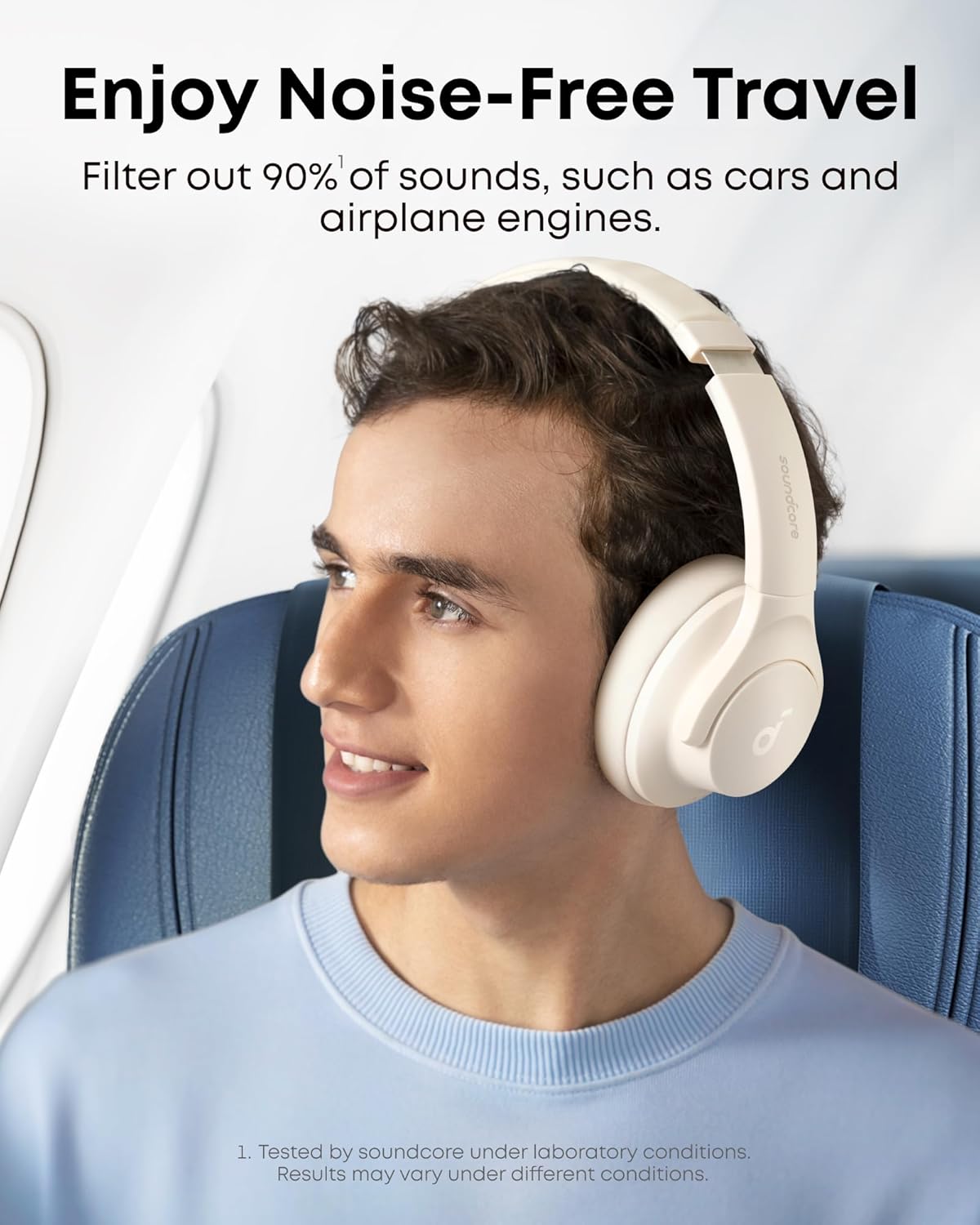 soundcore by Anker Q20i Hybrid Active Noise Cancelling Headphones, Wireless Over-Ear Bluetooth, 40H Long ANC Playtime, Hi-Res Audio, Big Bass, Customize via an App, Transparency Mode, Ideal for Travel