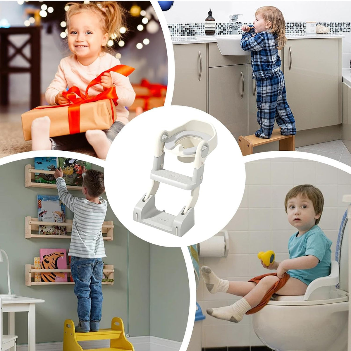 Infant Toilet Seat, Non-Slip Steps for Learning, Home Use Baby Supplies Travel Bathroom Nursery