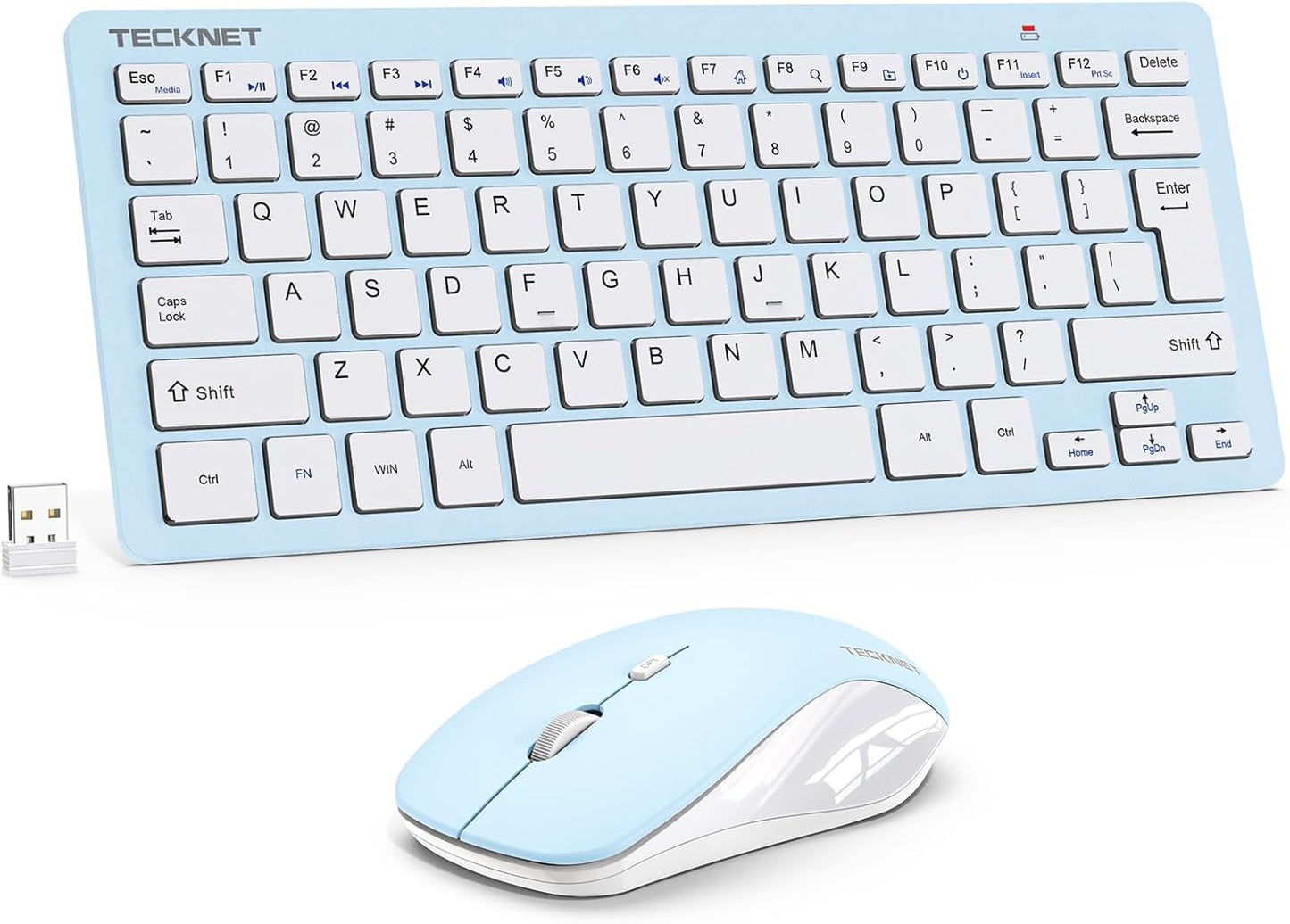 TECKNET Keyboard and Mouse Wireless - Compact 2.4GHz Wireless Keyboard and Mouse Combo with Adjustable DPI, Ultra-Quiet Clicks, Lag-Free Performance for Computer, Laptop, PC, Windows, Mac, Chrome OS