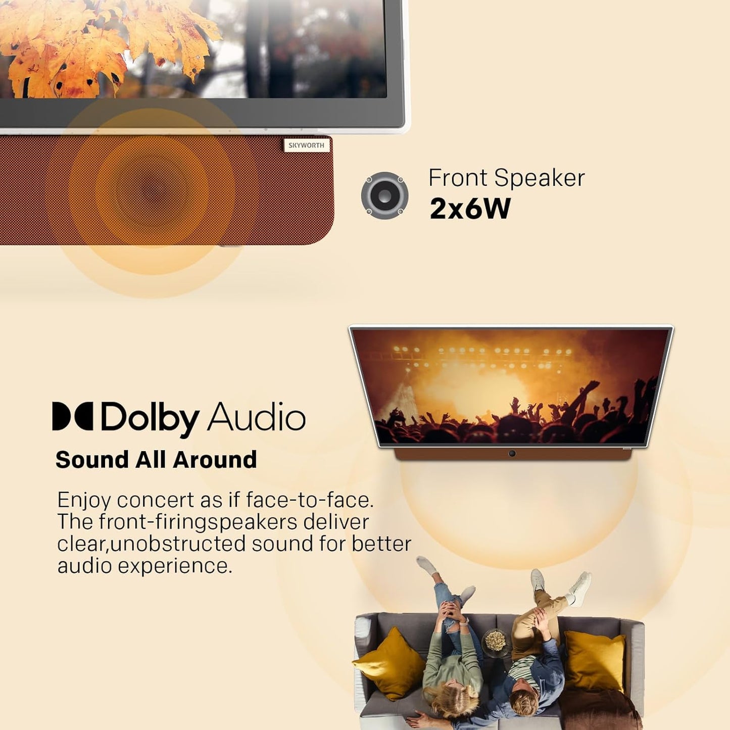 Skyworth 24-Inch Portable Smart Display with Google TV, 3-Hour Battery Life 24P100 Companion Series 1080P FHD, HDR10, Dolby Audio, LED, Bluetooth Remote, Built-in Chromecast and Google Assistant