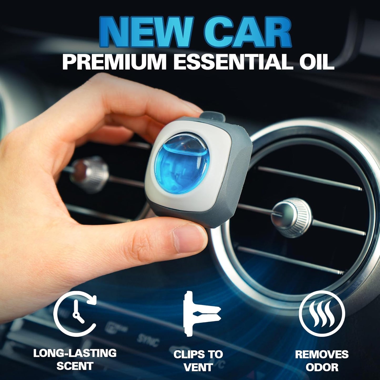 Air Jungles New Car Scent Car Air Freshener Clip, 6 Car Freshener Vent Clips, 4ml Each, Long Lasting Air Freshener for Car, Up to 180 Days Car Refresher Odor Eliminator