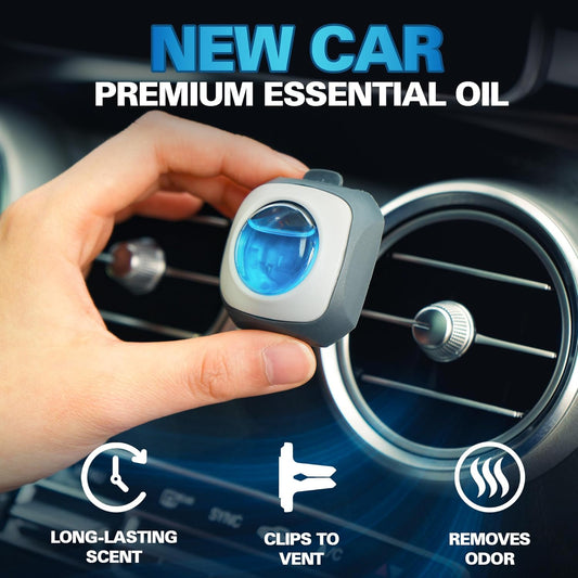 Air Jungles New Car Scent Car Air Freshener Clip, 6 Car Freshener Vent Clips, 4ml Each, Long Lasting Air Freshener for Car, Up to 180 Days Car Refresher Odor Eliminator - PuriLite