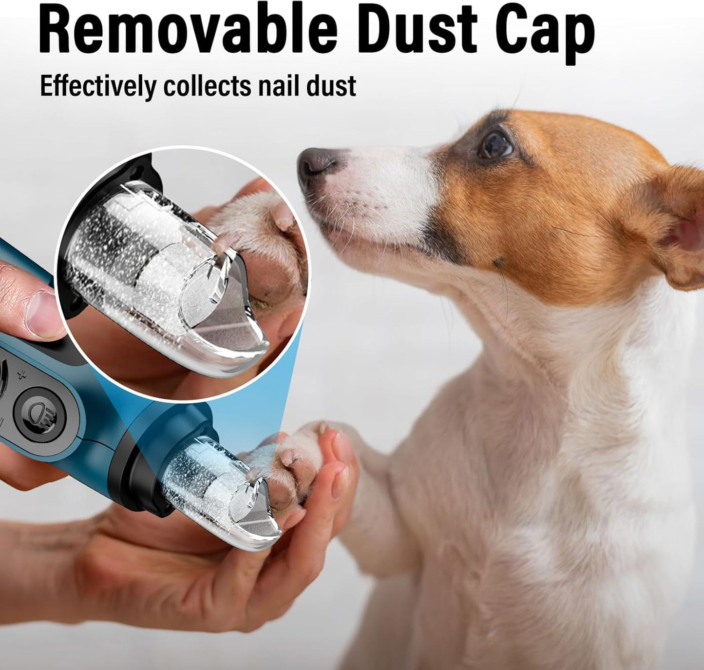 Casfuy Smart 6 Speed Dog Nail Grinder - Pet Nail Grinder with 2 LED Lights Super Quiet Rechargeable Electric Dog Nail Trimmer File Toenail Grinder for Large Medium Small Dogs (Red)