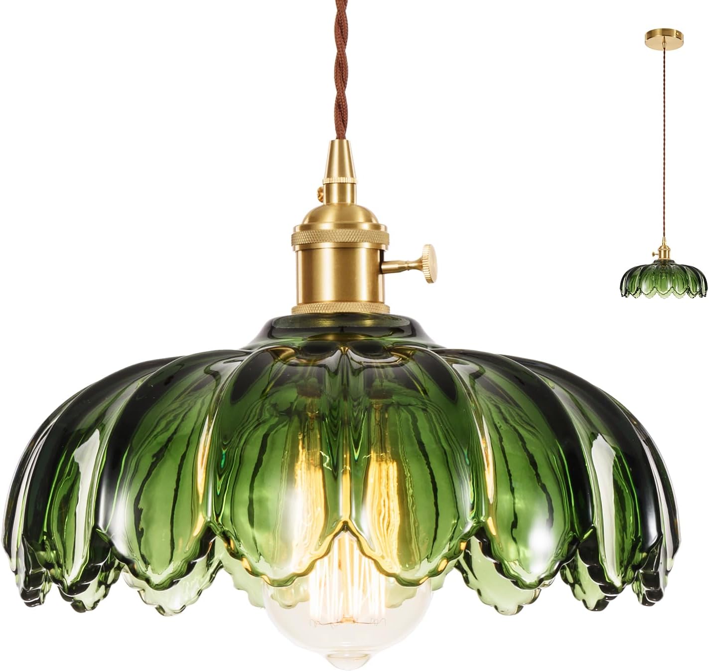 Purilite Select Modern Green Glass Pendant Light