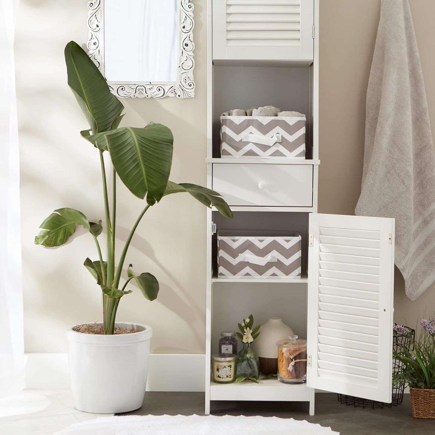 DII Foldable Fabric Storage Containers for Nurseries, Offices, Closets, Home Decor, Cube Organizers & Everyday Storage Needs, (Large - 11 x 11 x 11) Scroll Nautical Blue - Set of 2