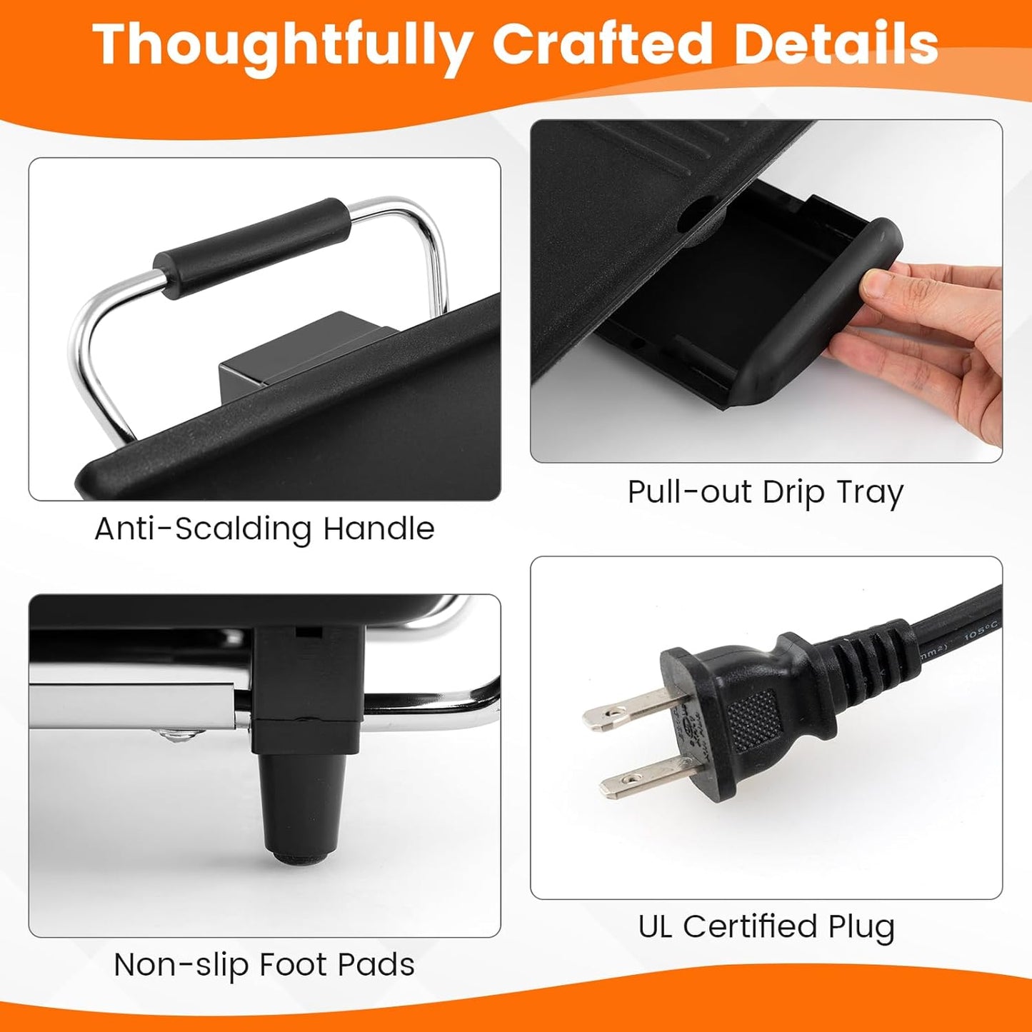 DORTALA 39.5" Electric Griddle, Portable Teppanyaki Grill for 10-12 Person with 2 Cooking Surface, Thermostat Control, Insulated Handles & Drip Tray, Indoor Outdoor BBQ Grill for Party, Camping & RV