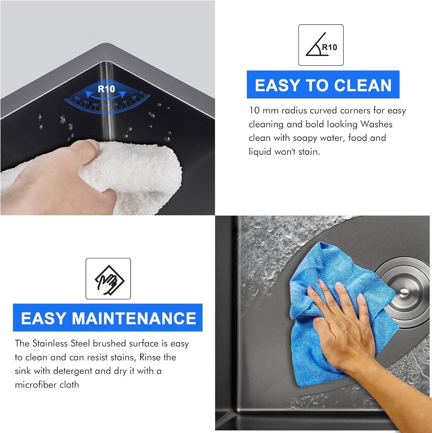 MENATT 20-inch Undermount Kitchen Sink, SUS304 Stainless Steel Handmade Single Bowl Kitchen Sink with Sink Strainer (Brushed), 20"x16"x9"