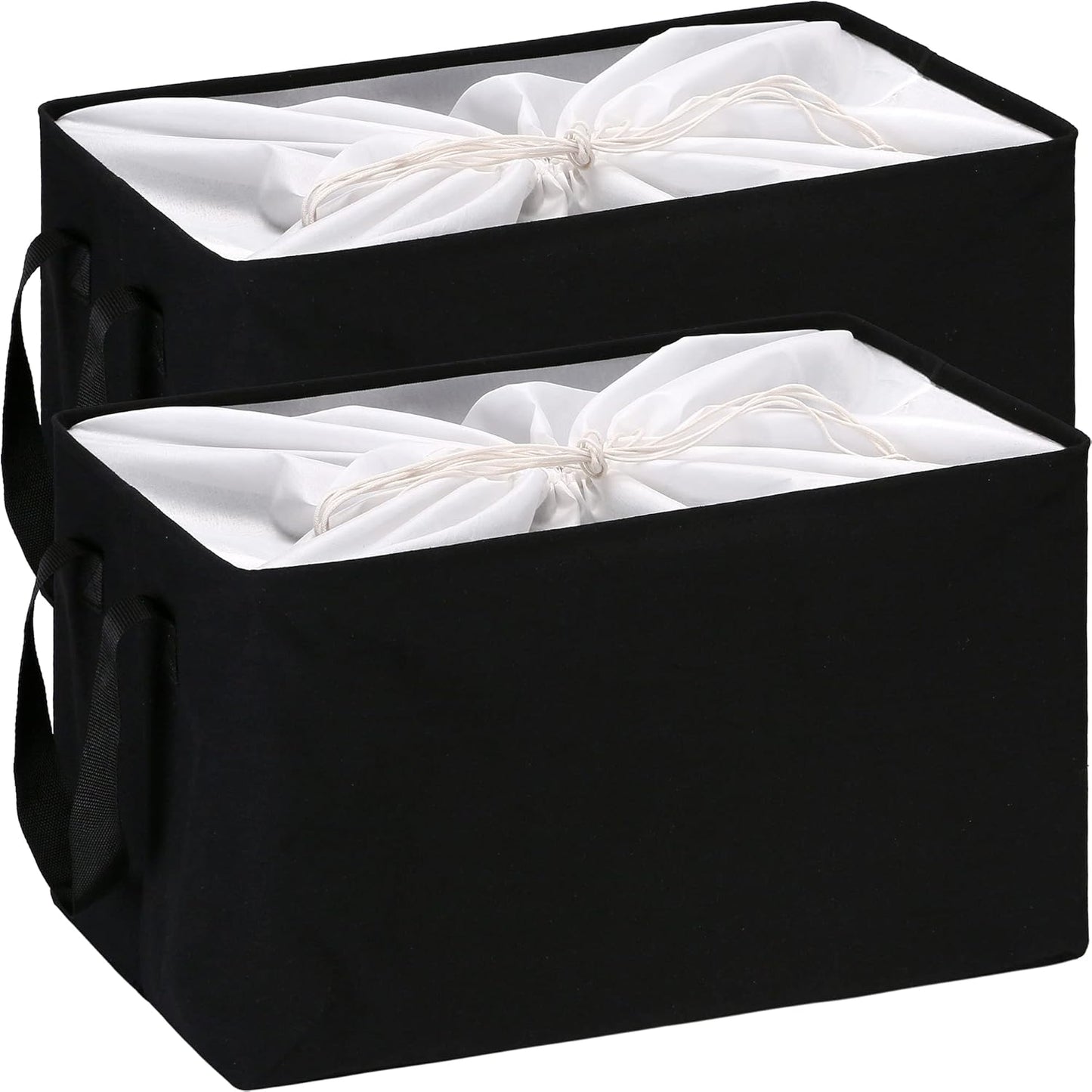 Hinwo 6-Pack Small Canvas Fabric Storage Baskets Set with Handles, Open Storage Bins, Cube Storage Organizer, Shelf Organizer Bins for Closet, 7.9L, 12 x 8 x 5 Inches, Grey Stripe
