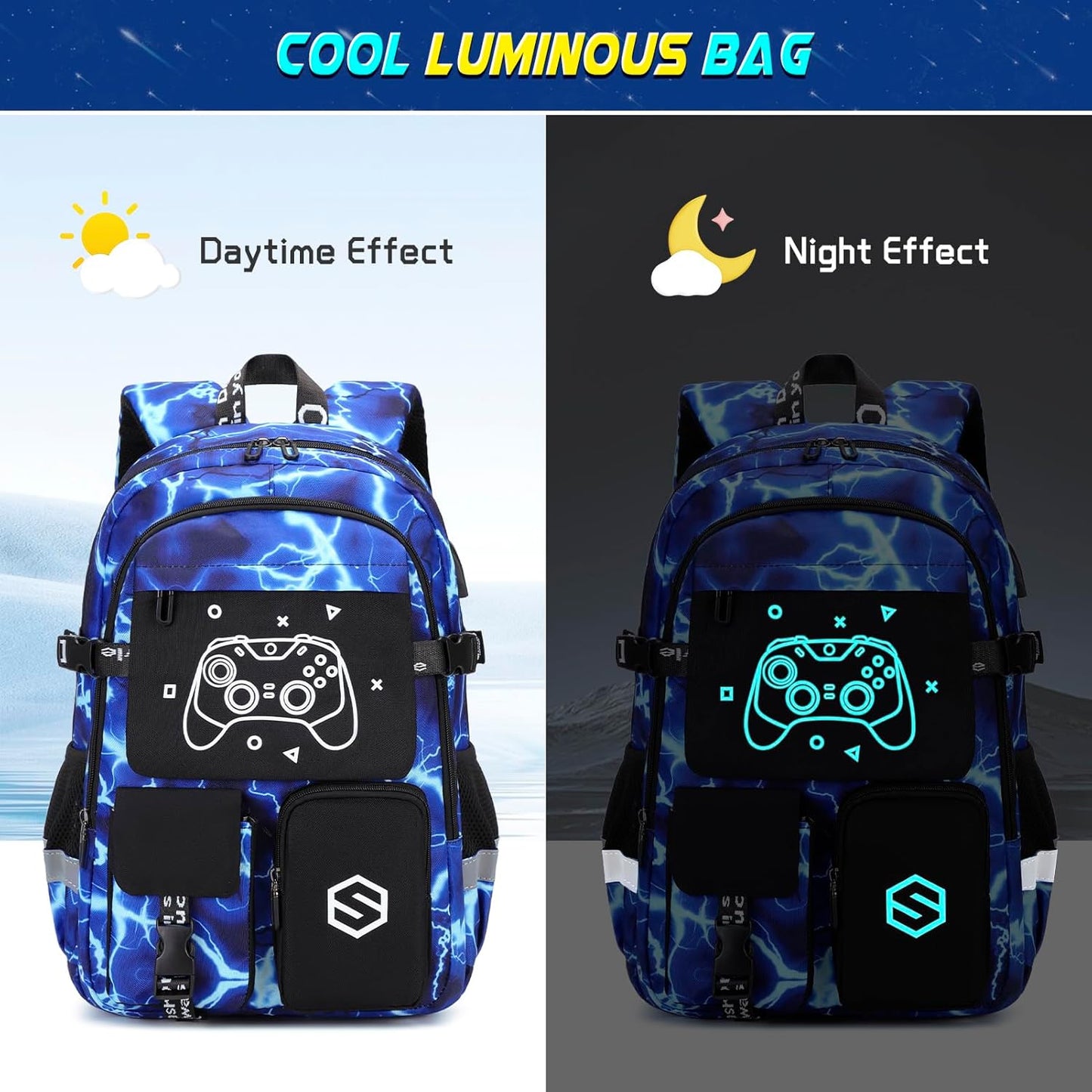 Scothen Cool Luminous School Backpacks for Boys