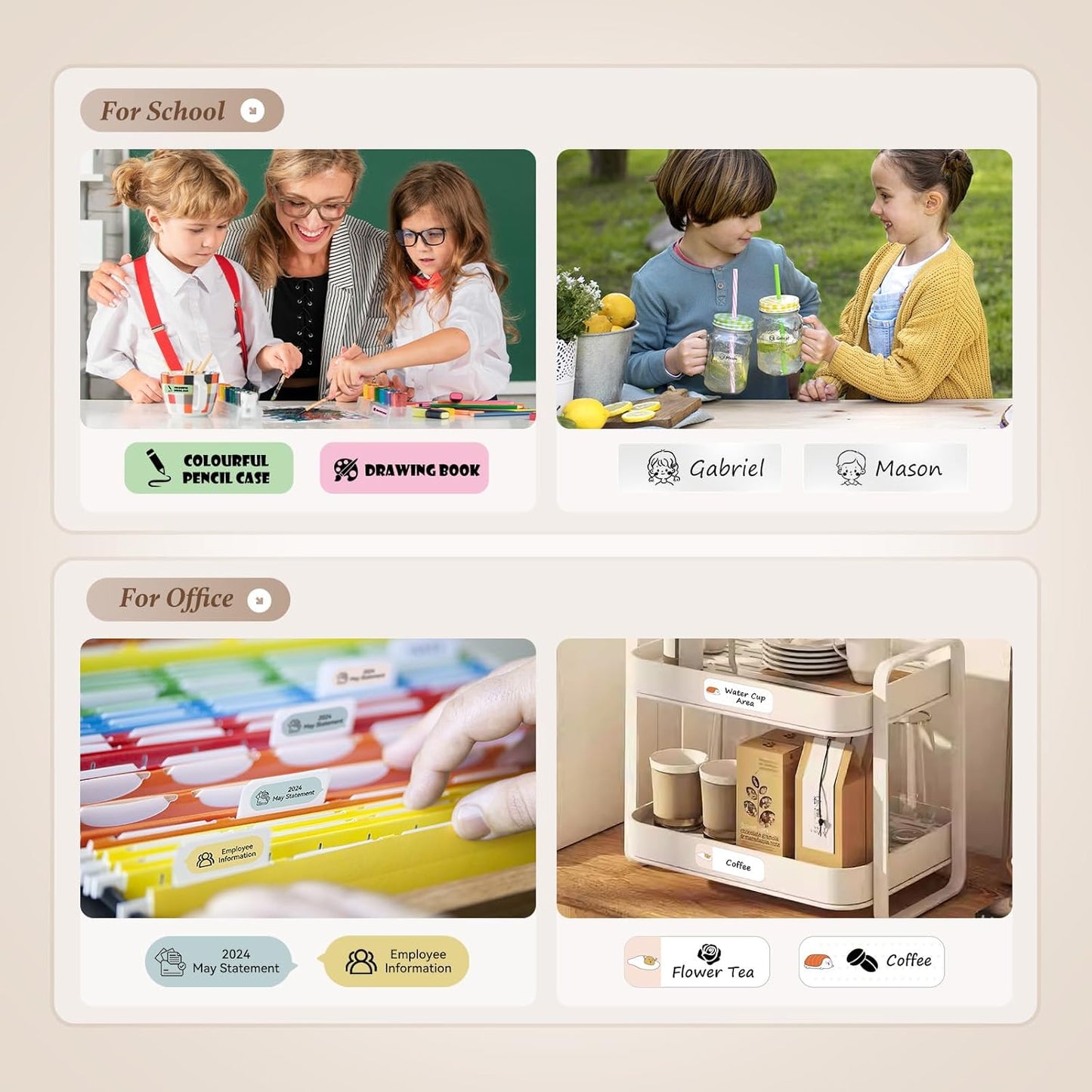 NIIMBOT D110 Mini Label Maker Machine with Tape(Pre-Cut Size 12x40mm), Portable Bluetooth Sticker Printer, Inkless Automatic Feeding One-Touch Custom Printing, Compatible with Phone Only