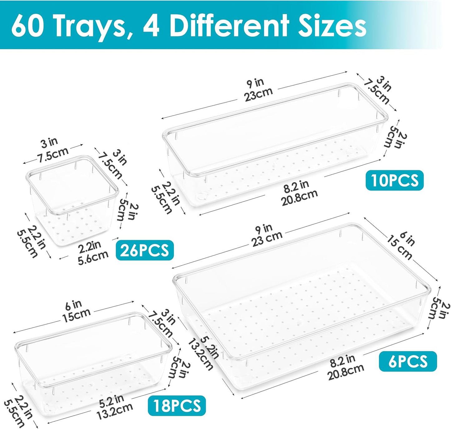 Purilite Select Clear Drawer Organizer Set
