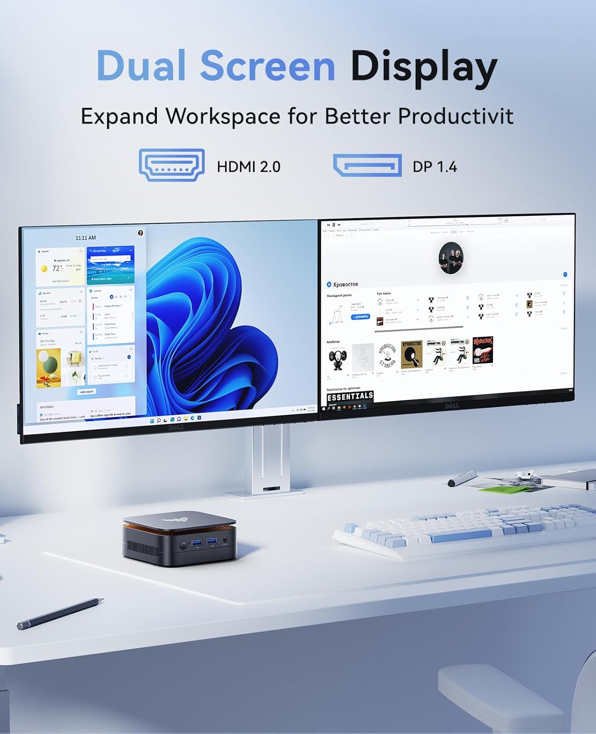 KAMRUI AK1PLUS Mini PC W-11 Pro, 12th Gen N95 Processor (up to 3.4GHz), Mini Desktop Computers with 16GB RAM 512GB M.2 2.5" SSD, Mini Computer Support Dual 4K UHD for Home Business Office