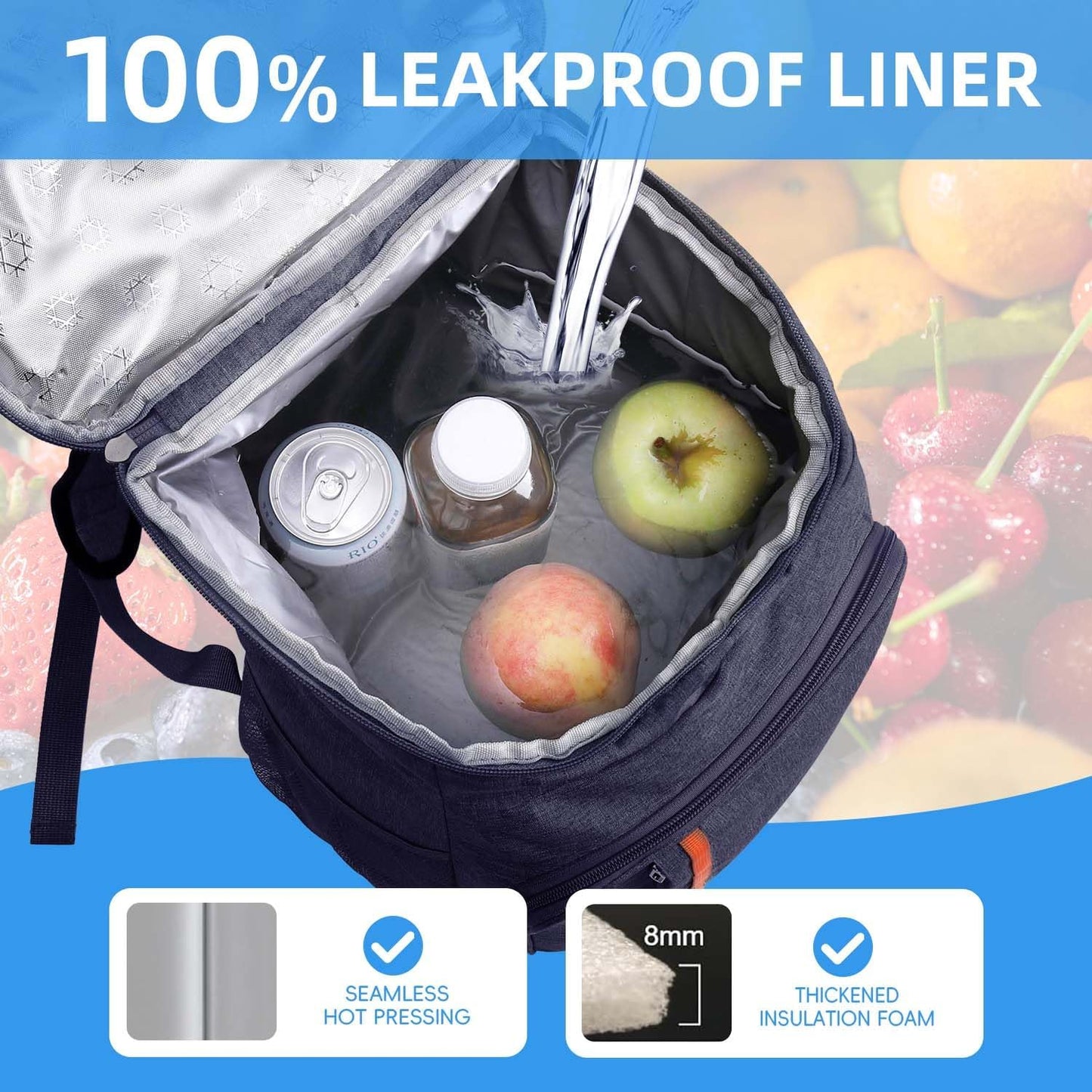 Bagtopia Camping Cooler Backpack 25 Cans, Leak Proof Insulated Thermal Bag, Beach Travel Picnic Lunch Backpack for Men Women