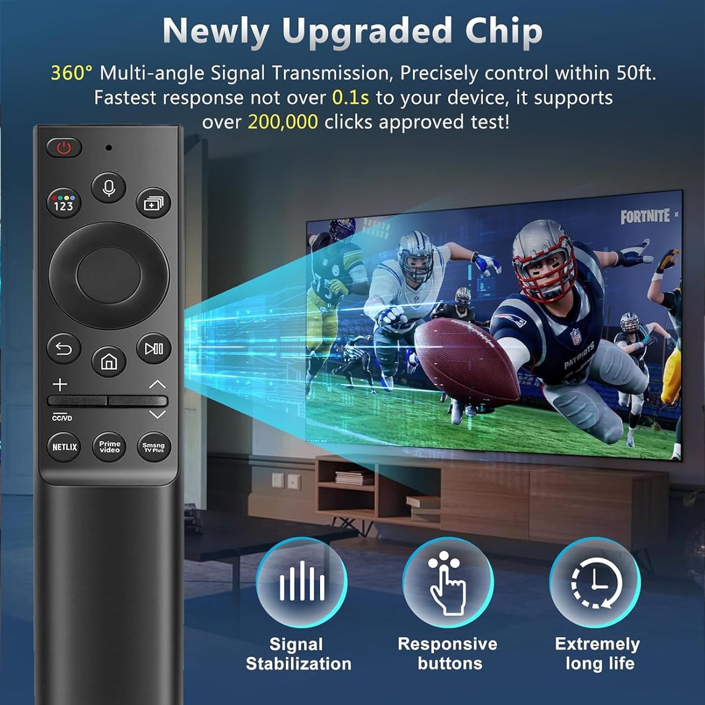 SolarCell Remote BN59-01357A for Samsung Frame TV Remote, Solar Voice Remote Compatible with Samsung HD 4K 8K TV with USB Rechargeable Function